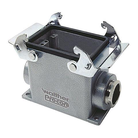 Wall mount housing A32 and D50 from aluminium, height 81,5mm with double locking system and cable glands 2xM32